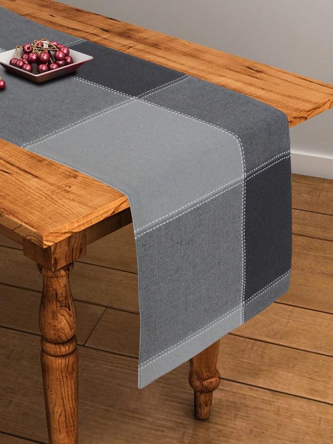Cotton 4 Way Dobby Grey Table Runner