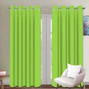 Cotton Solid Apple Green 9ft Long Door Curtains Pack Of 2 freeshipping - Airwill