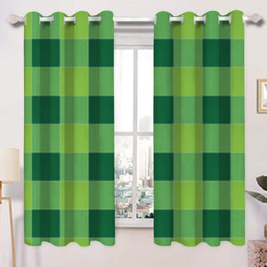Cotton 4 Way Dobby Green 5ft Window Curtains Pack Of 2