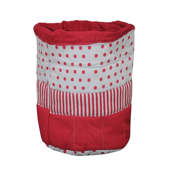 Cotton Stripe and Polka Dot Red Fruit Basket