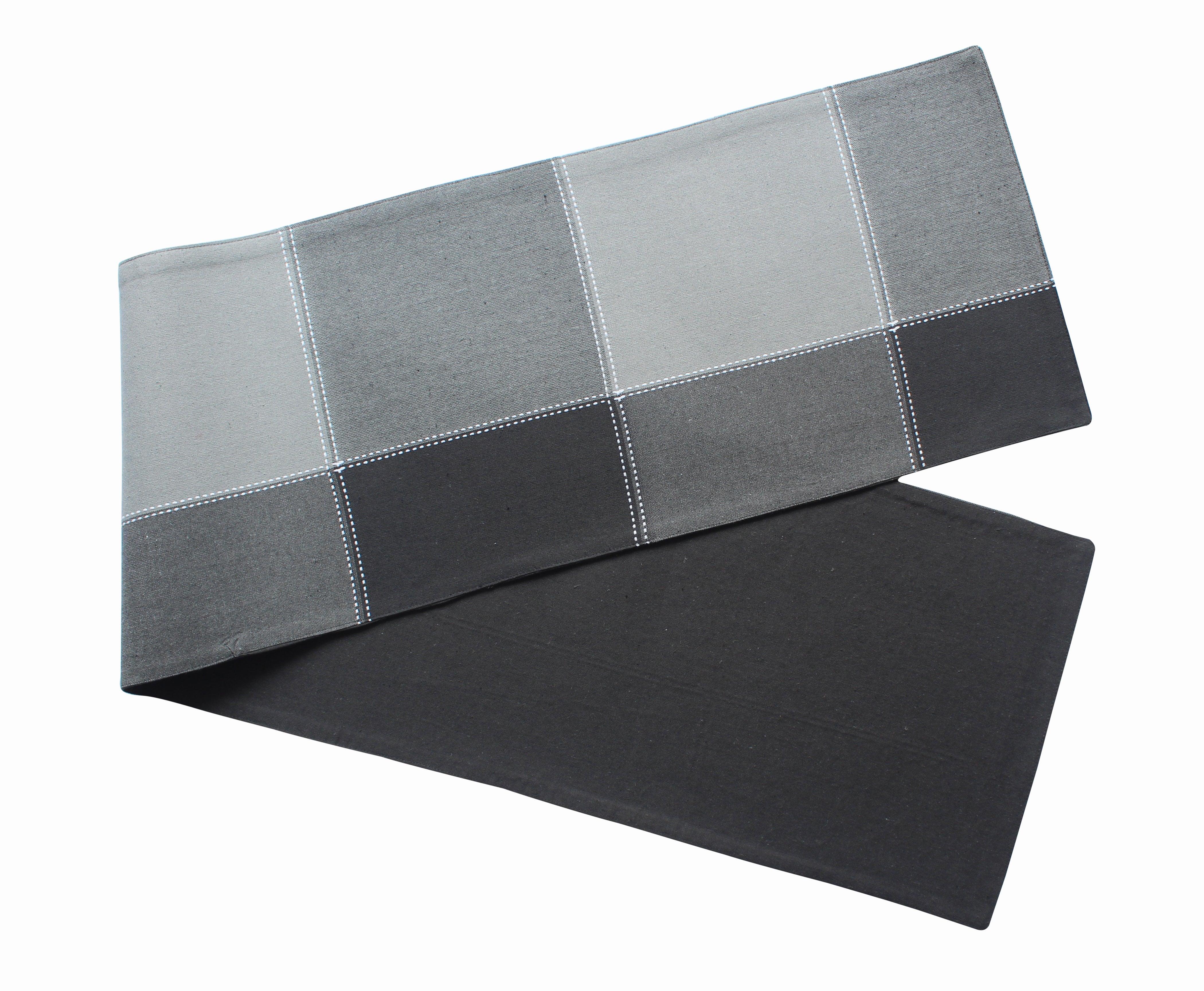 Cotton 4 Way Dobby Grey Table Runner