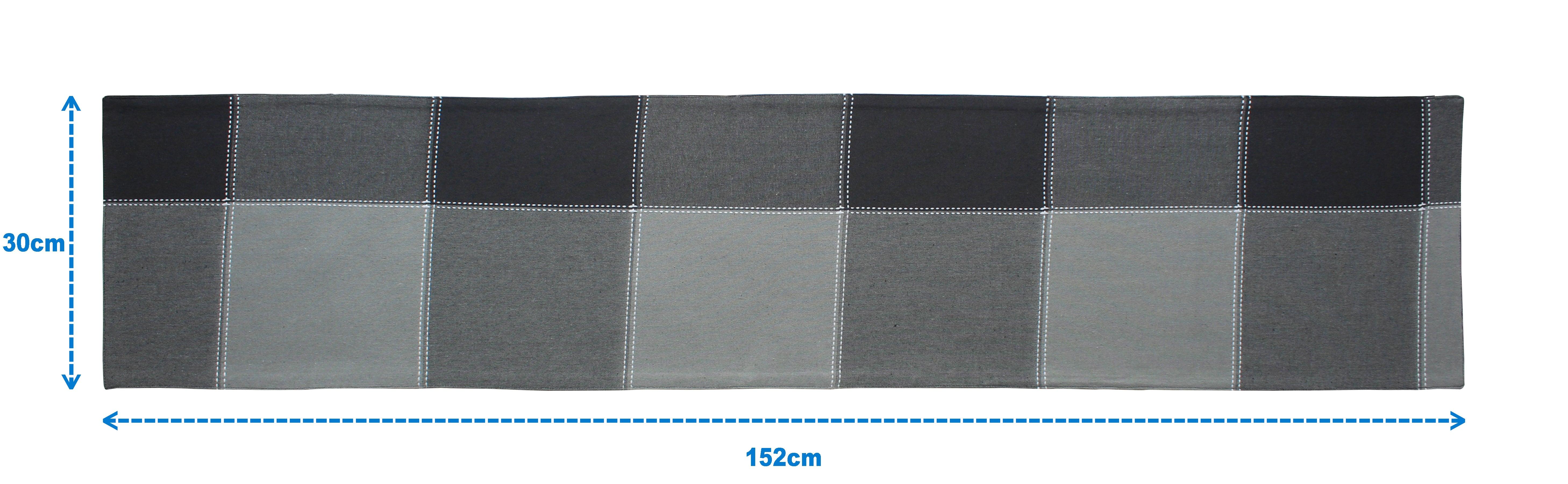 Cotton 4 Way Dobby Grey Table Runner
