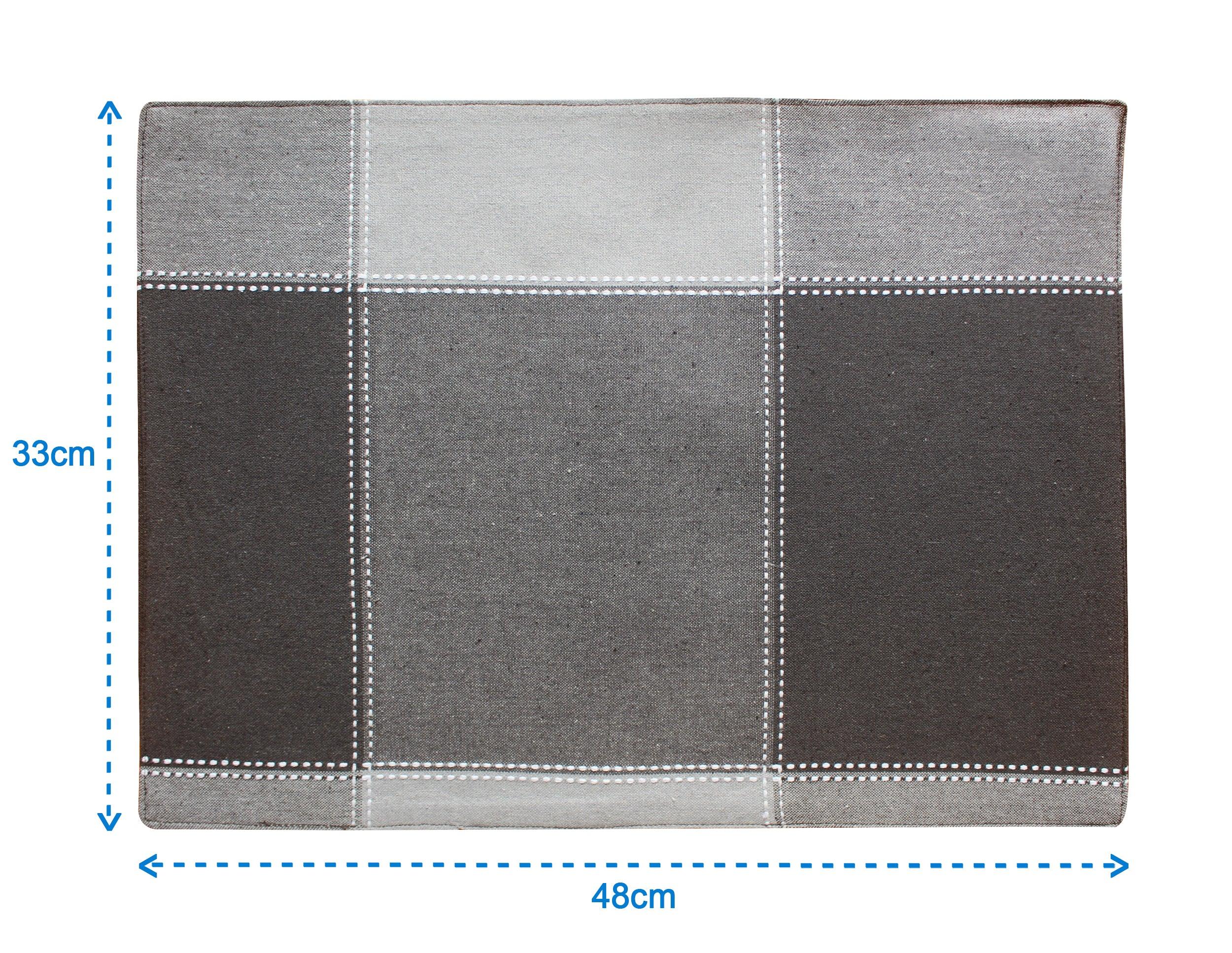 Cotton 4 Way Dobby Grey Table Placemats Pack Of 4
