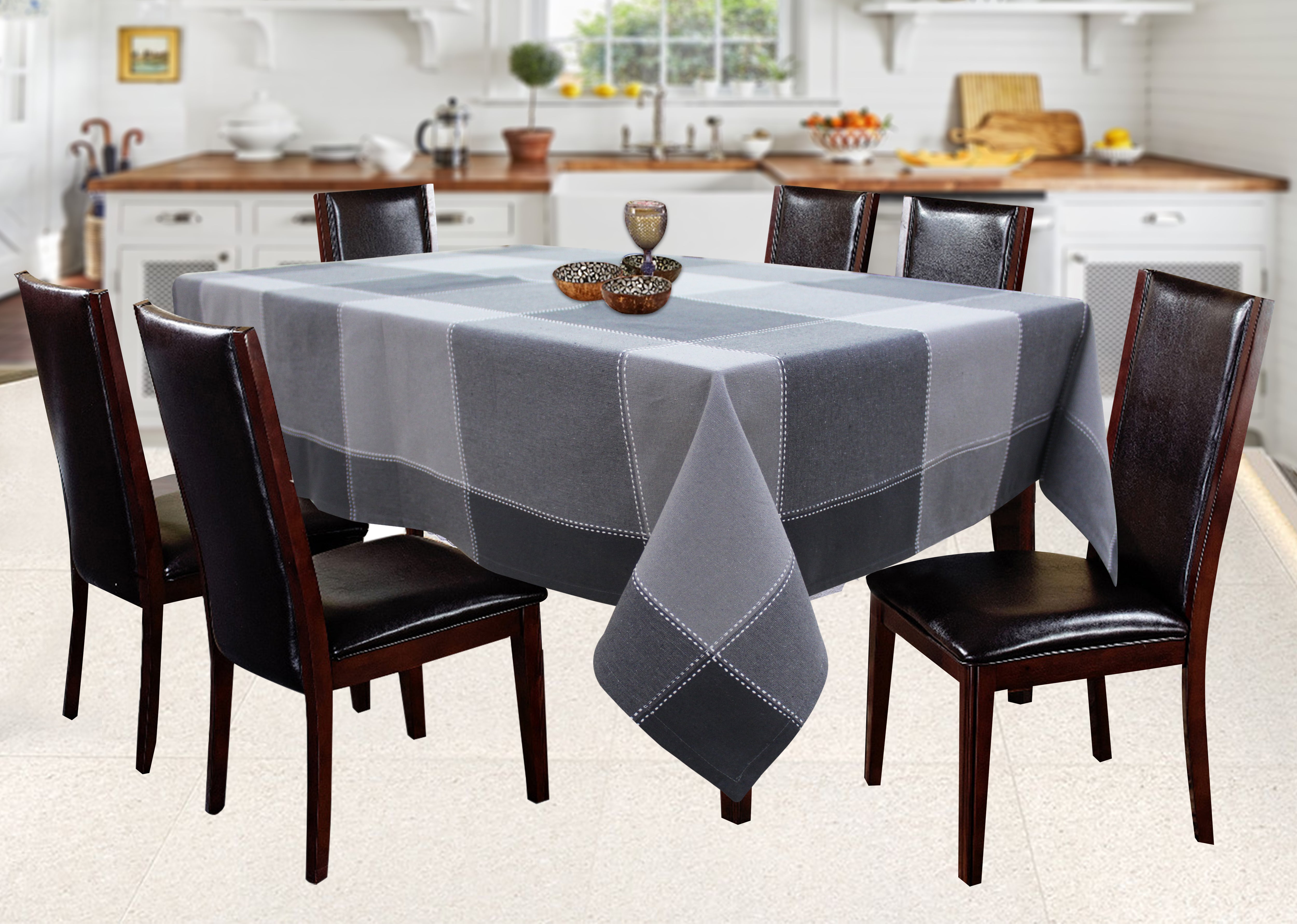 Cotton 4 Way Dobby Grey 8 Seater Table Cloths