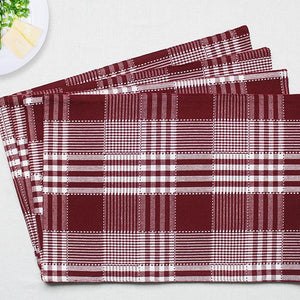 Cotton Track Dobby Maroon Table Placemats Pack Of 4 freeshipping - Airwill