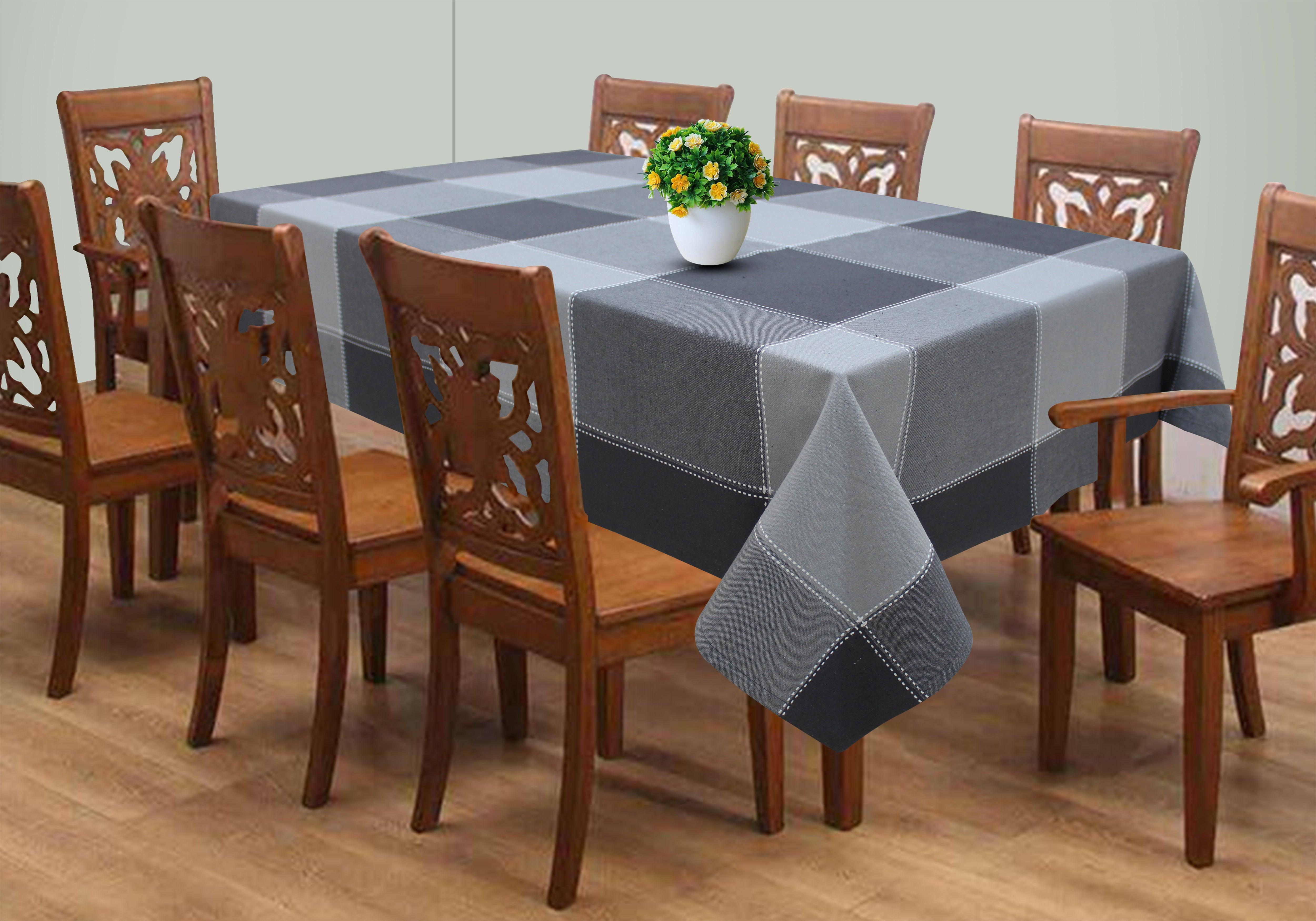 Cotton 4 Way Dobby Grey 8 Seater Table Cloths