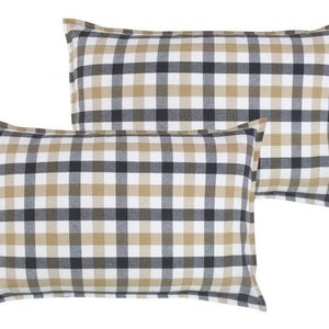 Cotton Lanfranki Grey Check Pillow Covers Pack Of 2 freeshipping - Airwill