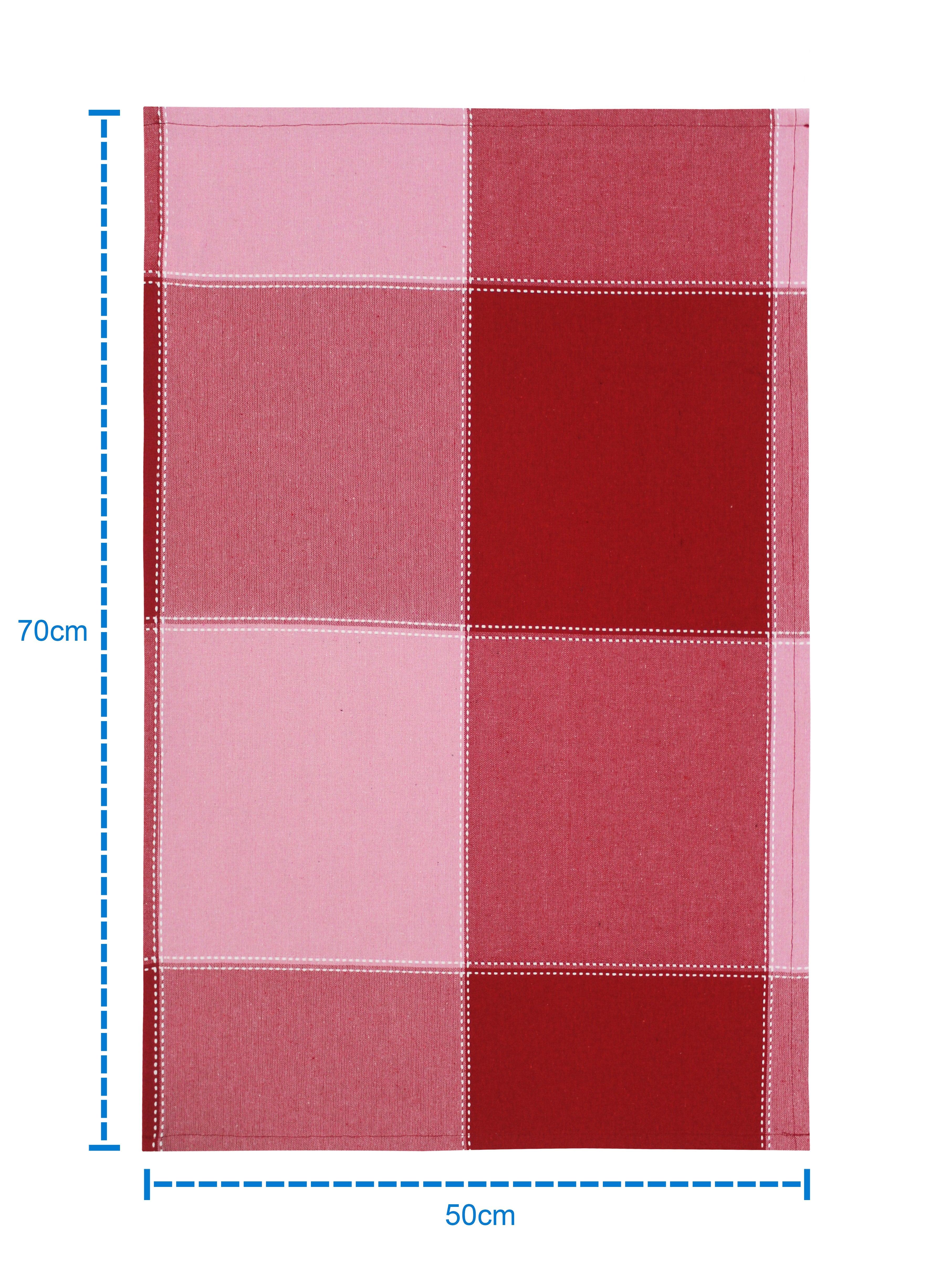 Cotton 4 Way Dobby Red and Grey Kitchen Towels Pack Of 4