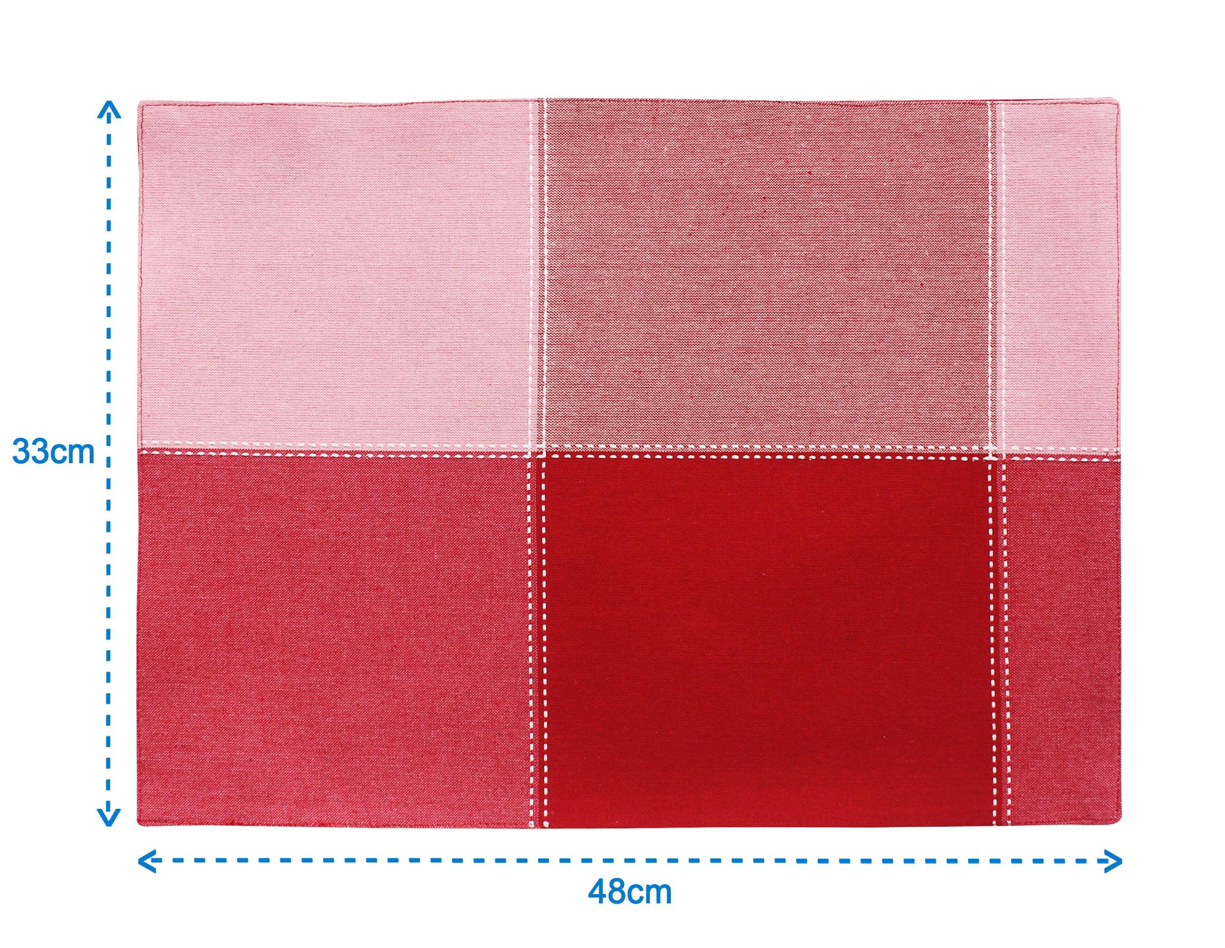 Cotton 4 Way Dobby Red Table Placemats Pack Of 4