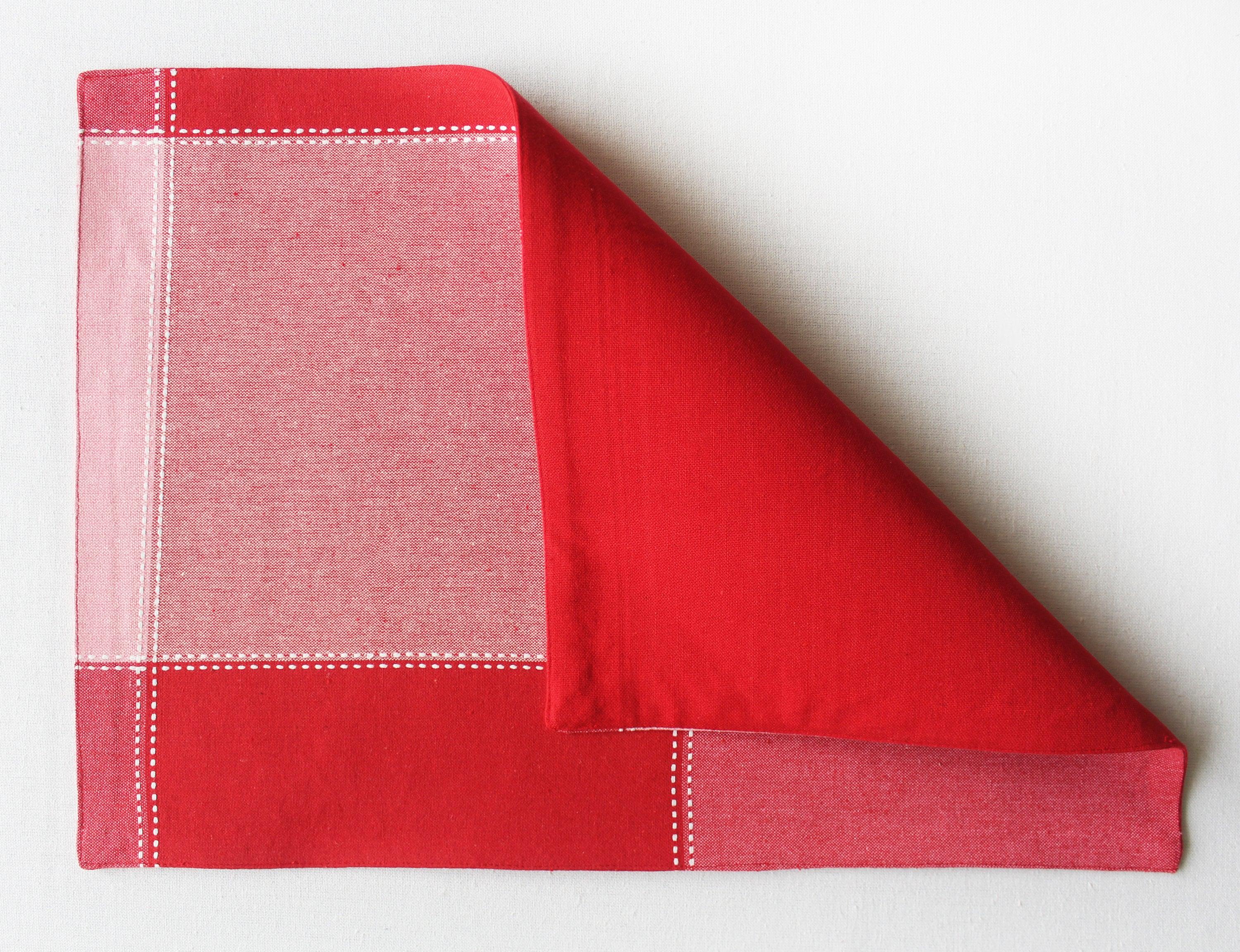 Cotton 4 Way Dobby Red Table Placemats Pack Of 4