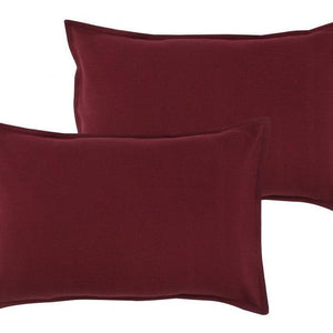 Cotton Solid Maroon Pillow Covers Pack Of 2 freeshipping - Airwill