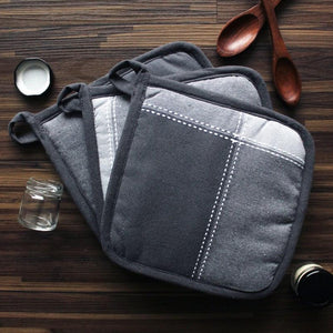 Cotton 4 Way Dobby Grey Pot Holders Pack Of 3 freeshipping - Airwill