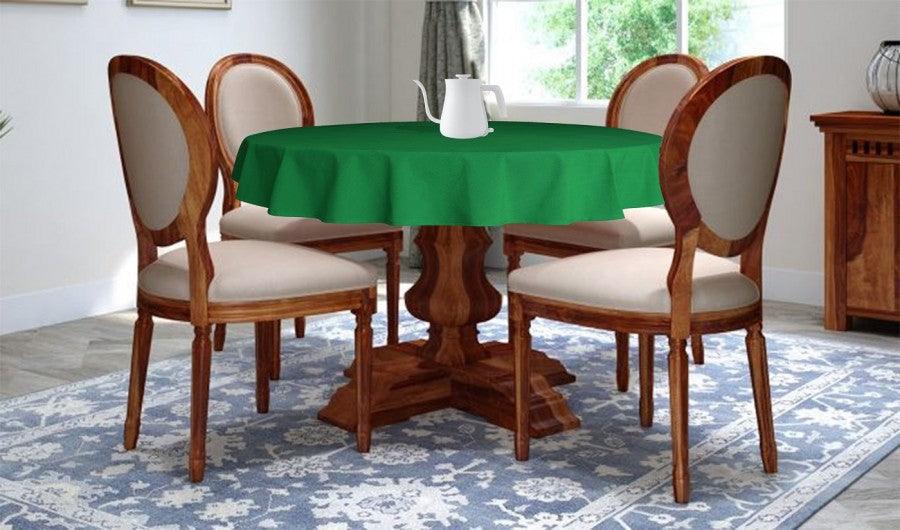 Cotton Solid Parrot Green 4 Seater Table Cloths