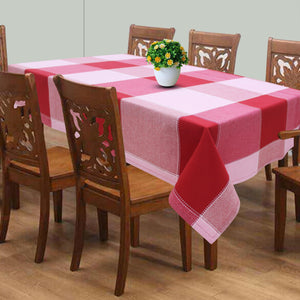 Cotton 4 Way Dobby Red 8 Seater Table Cloths Pack Of 1 freeshipping - Airwill