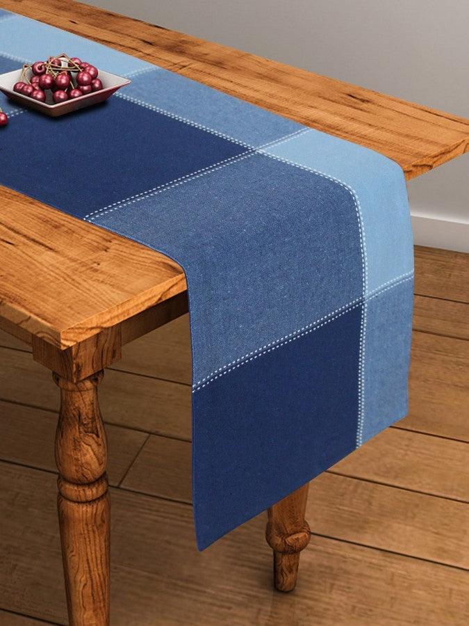 Cotton 4 Way Dobby Blue Table Runner