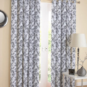 Cotton Pencil Flower 7ft Door Curtains Pack Of 2 freeshipping - Airwill