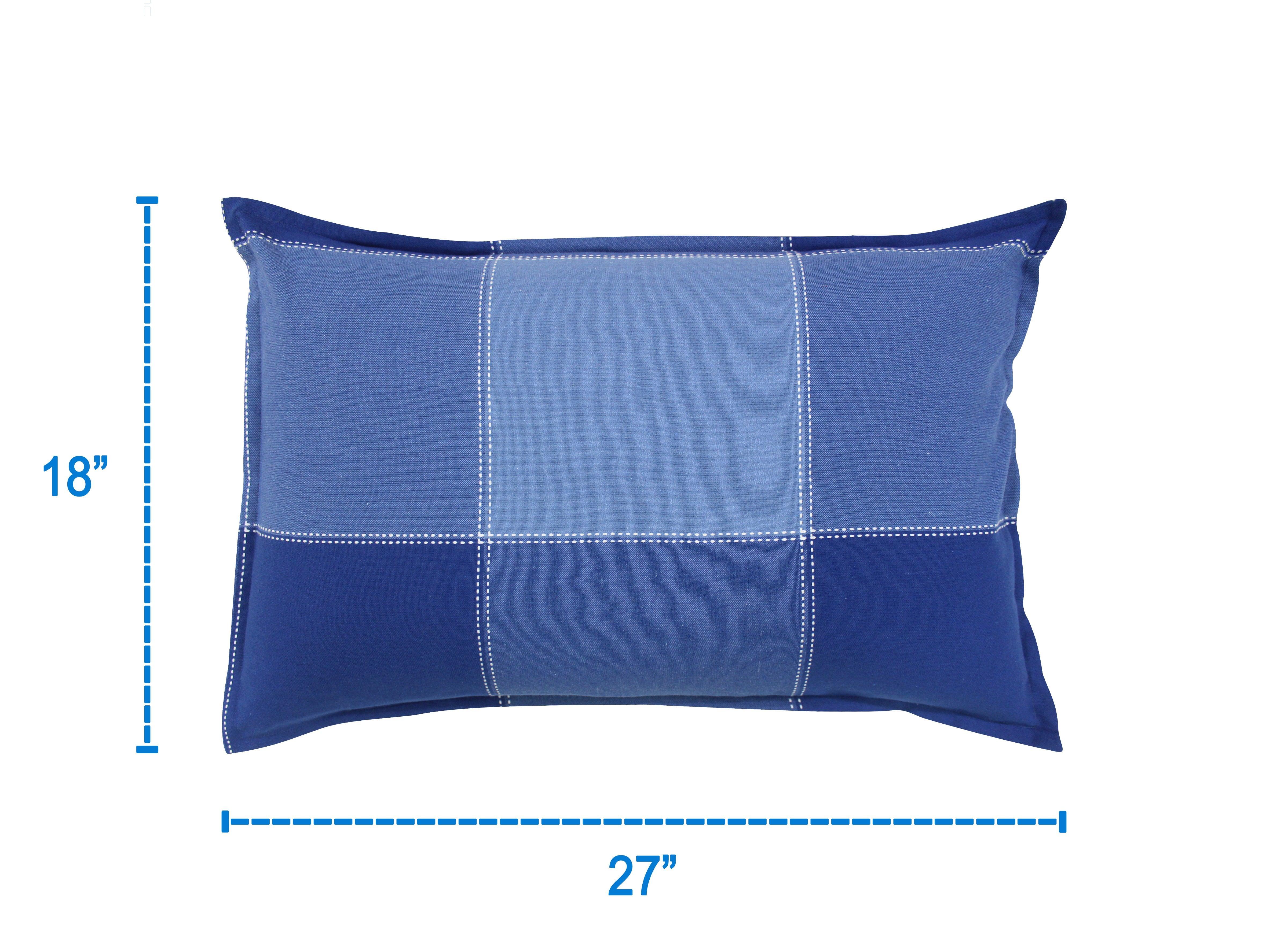 Cotton 4 Way Dobby Blue Pillow Covers Pack Of 2