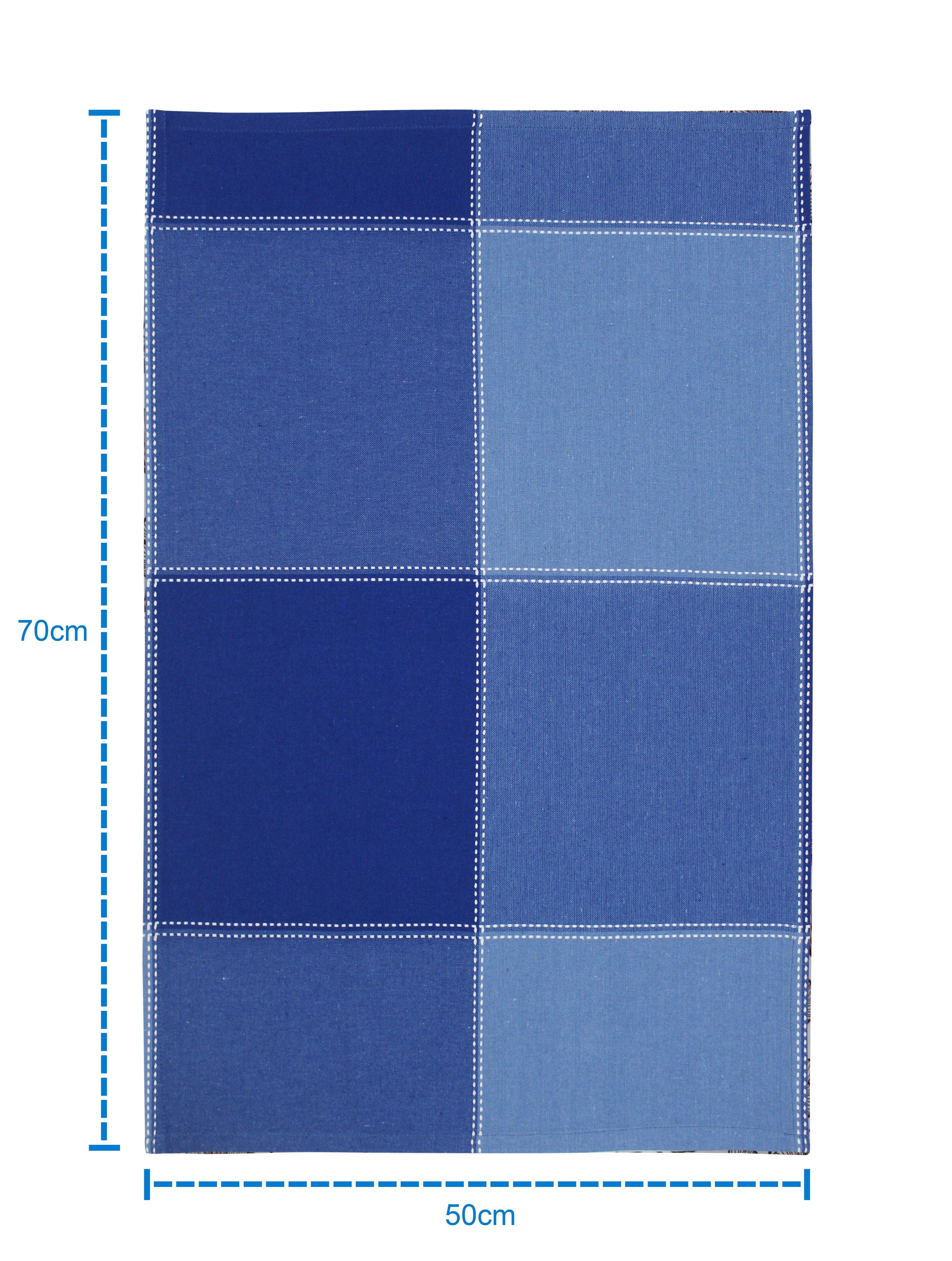 Cotton 4 Way Dobby Blue Kitchen Towels Pack Of 4