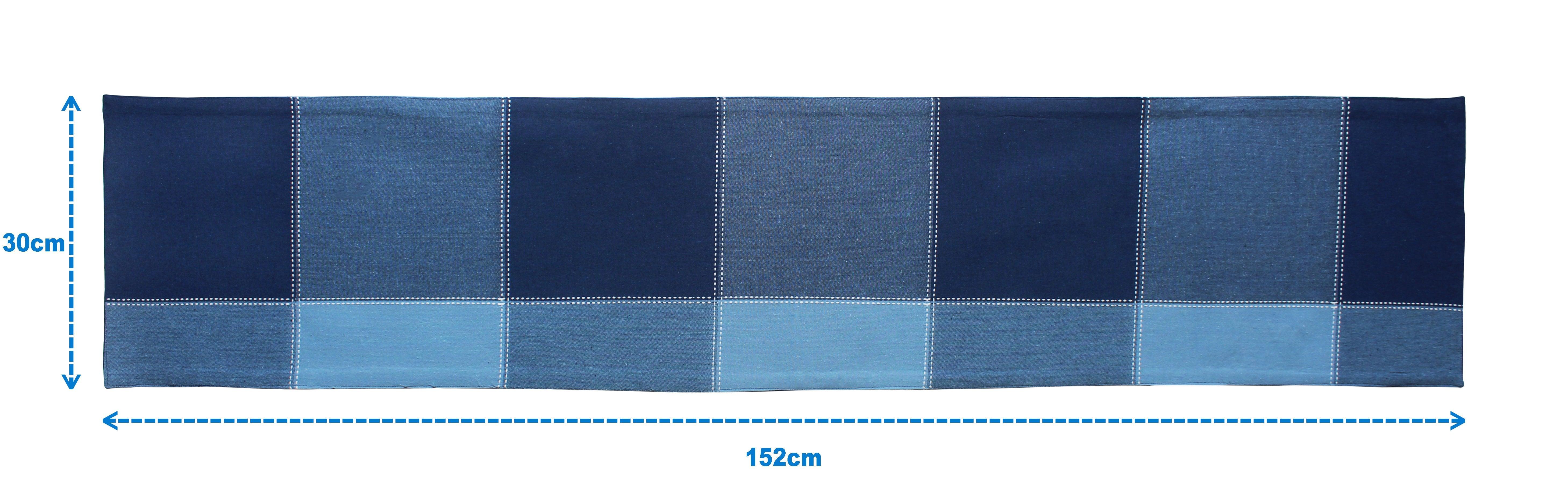 Cotton 4 Way Dobby Blue Table Runner