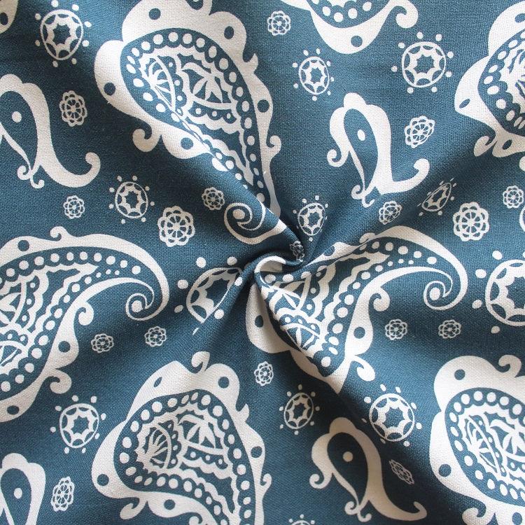 Cotton Blue Paislay 5ft Window Curtains Pack Of 2
