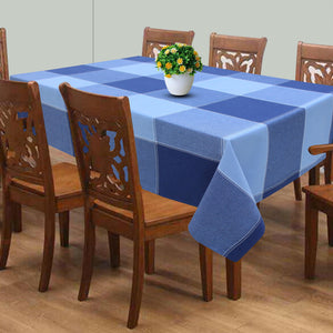 Cotton 4 Way Dobby Blue 8 Seater Table Cloths