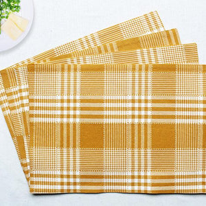 Cotton Track Dobby Yellow Table Placemats Pack Of 4 freeshipping - Airwill