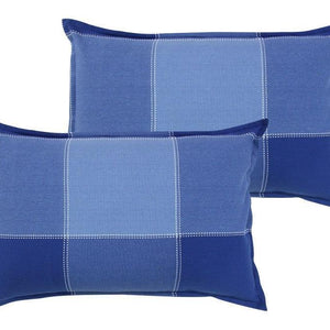 Cotton 4 Way Dobby Blue Pillow Covers Pack Of 2
