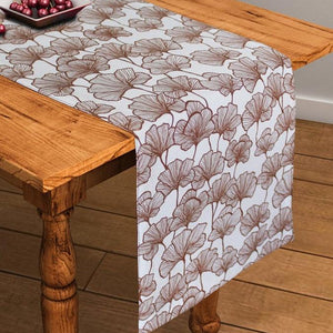 Cotton Single Leaf Brown 152cm Length Table Runner Pack Of 1 freeshipping - Airwill