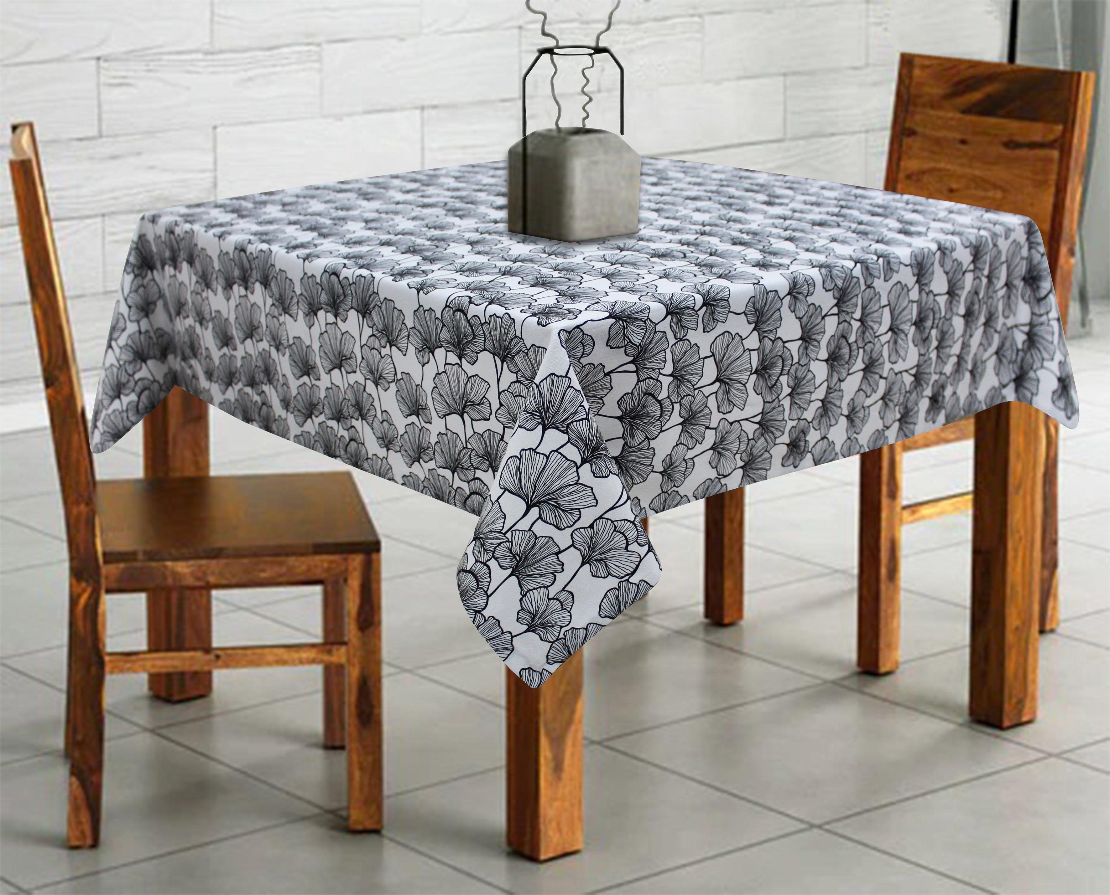 Cotton Single Leaf Black 2 Seaters Table Cloths