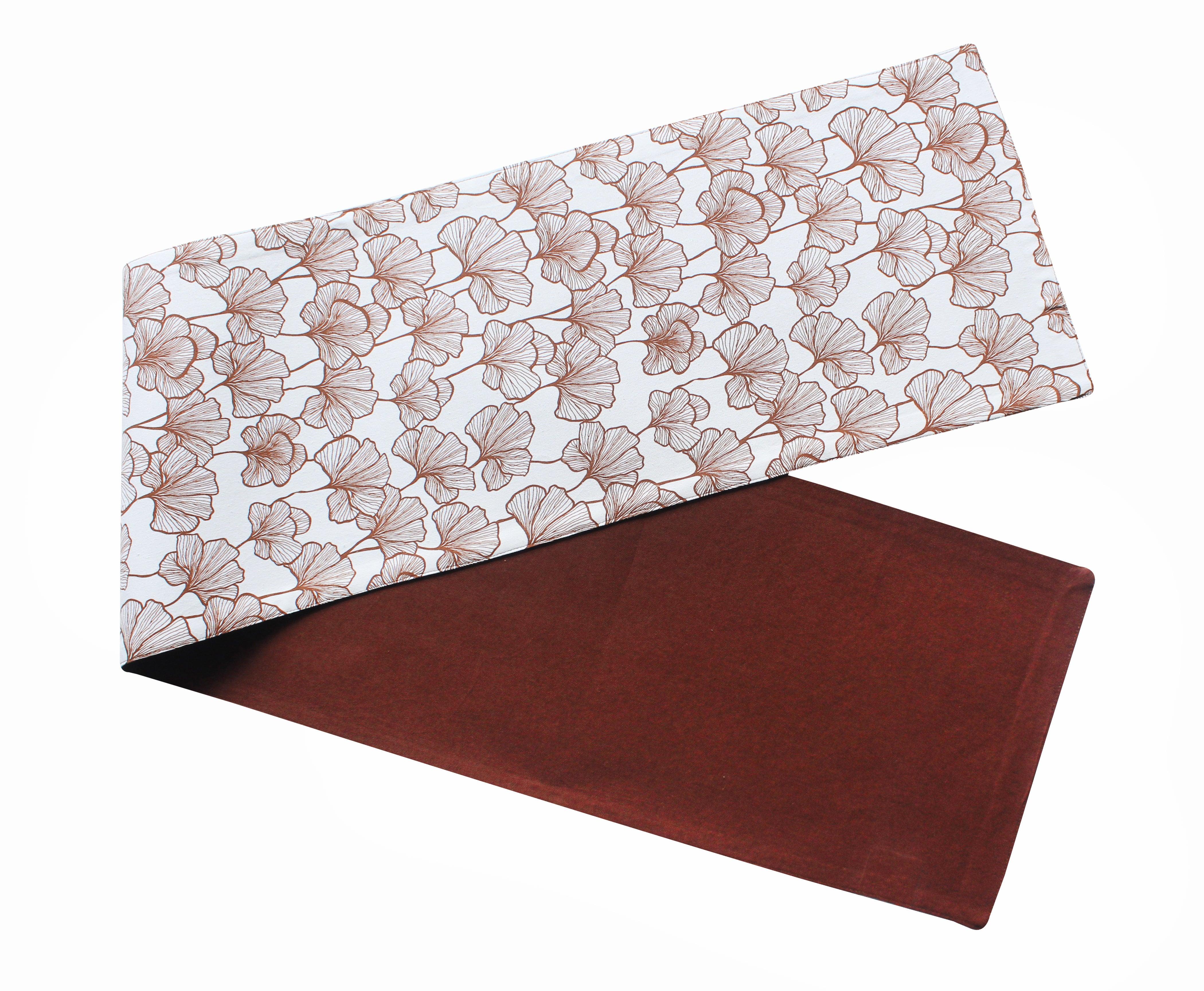 Cotton Single Leaf Brown Table Runner