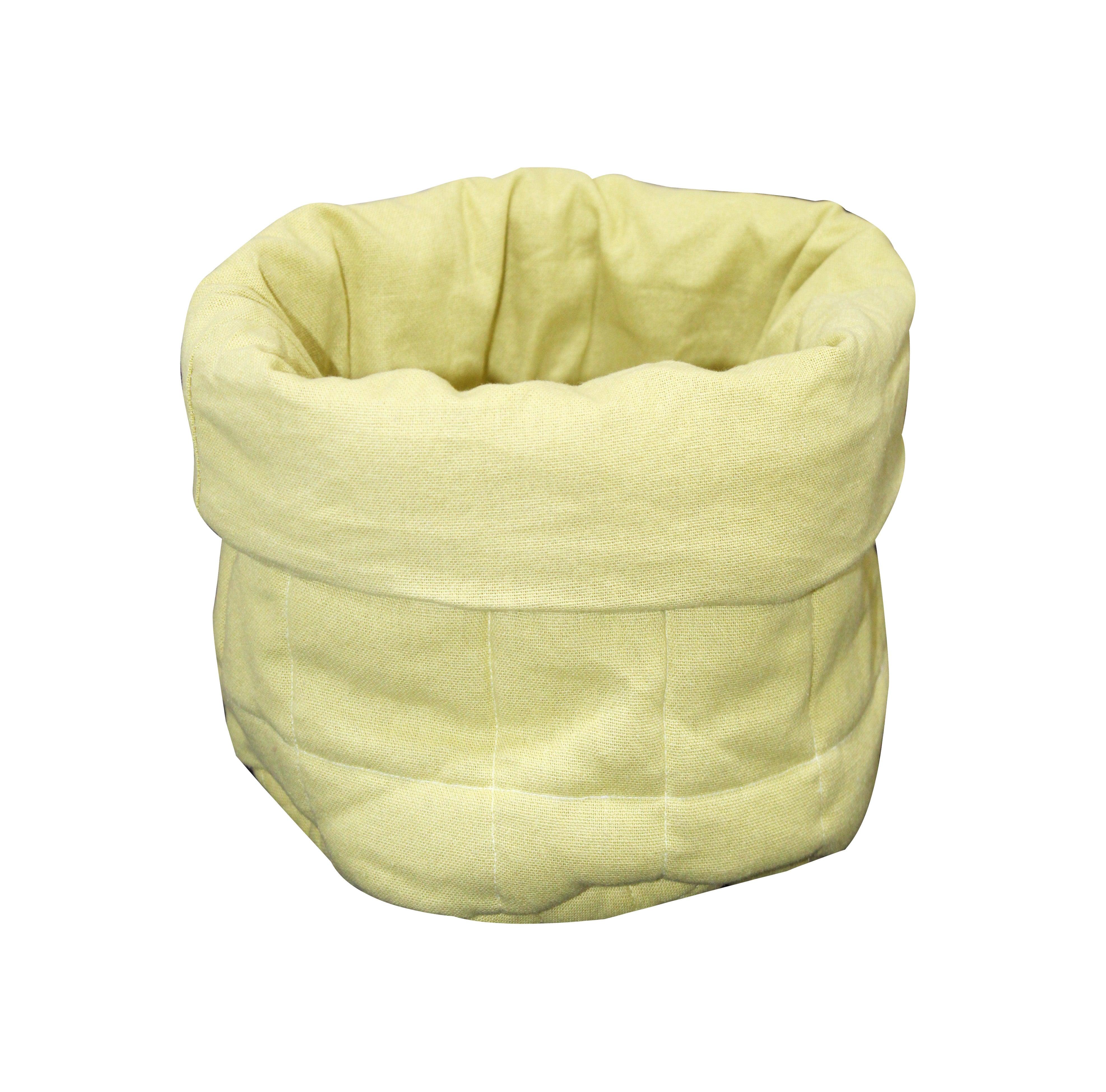 Cotton Solid Yellow Fruit Basket