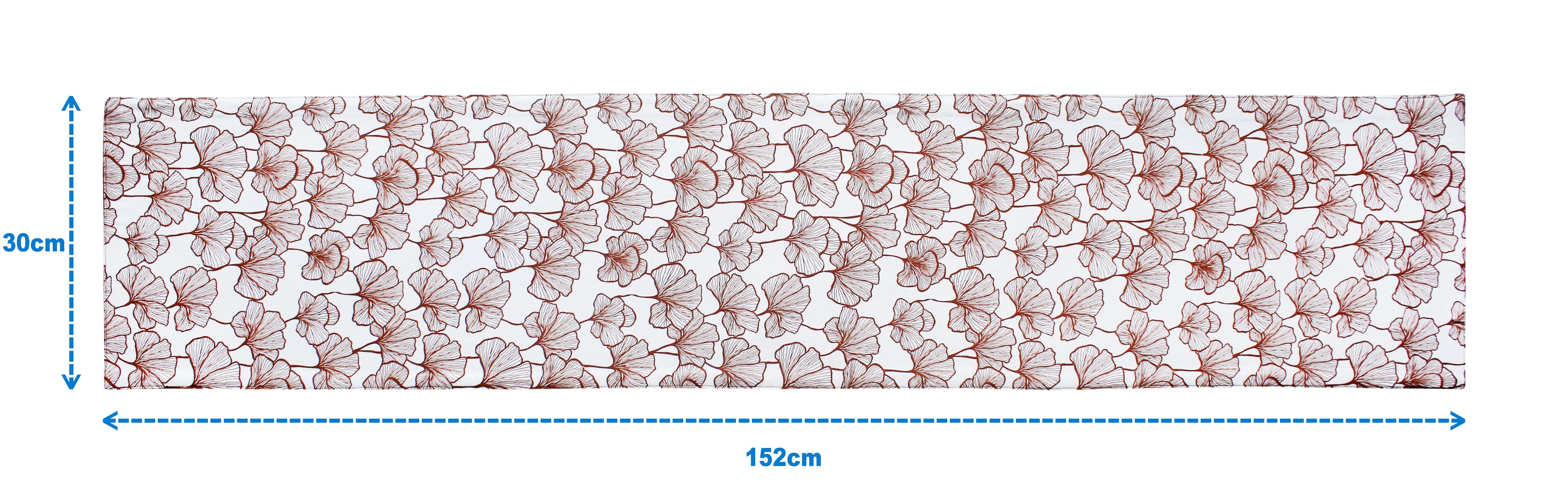 Cotton Single Leaf Brown Table Runner