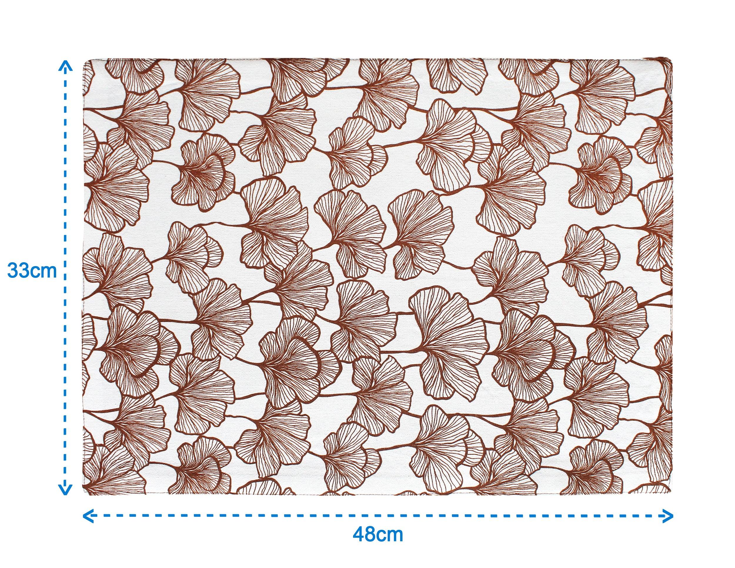 Cotton Single Leaf Brown Table Placemats Pack Of 4