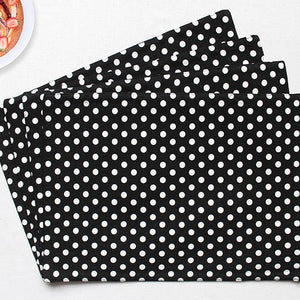 Cotton Black Polka Dot Table Placemats Pack Of 4 freeshipping - Airwill
