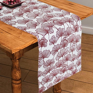 Cotton Single Leaf Maroon 152cm Length Table Runner Pack Of 1 freeshipping - Airwill