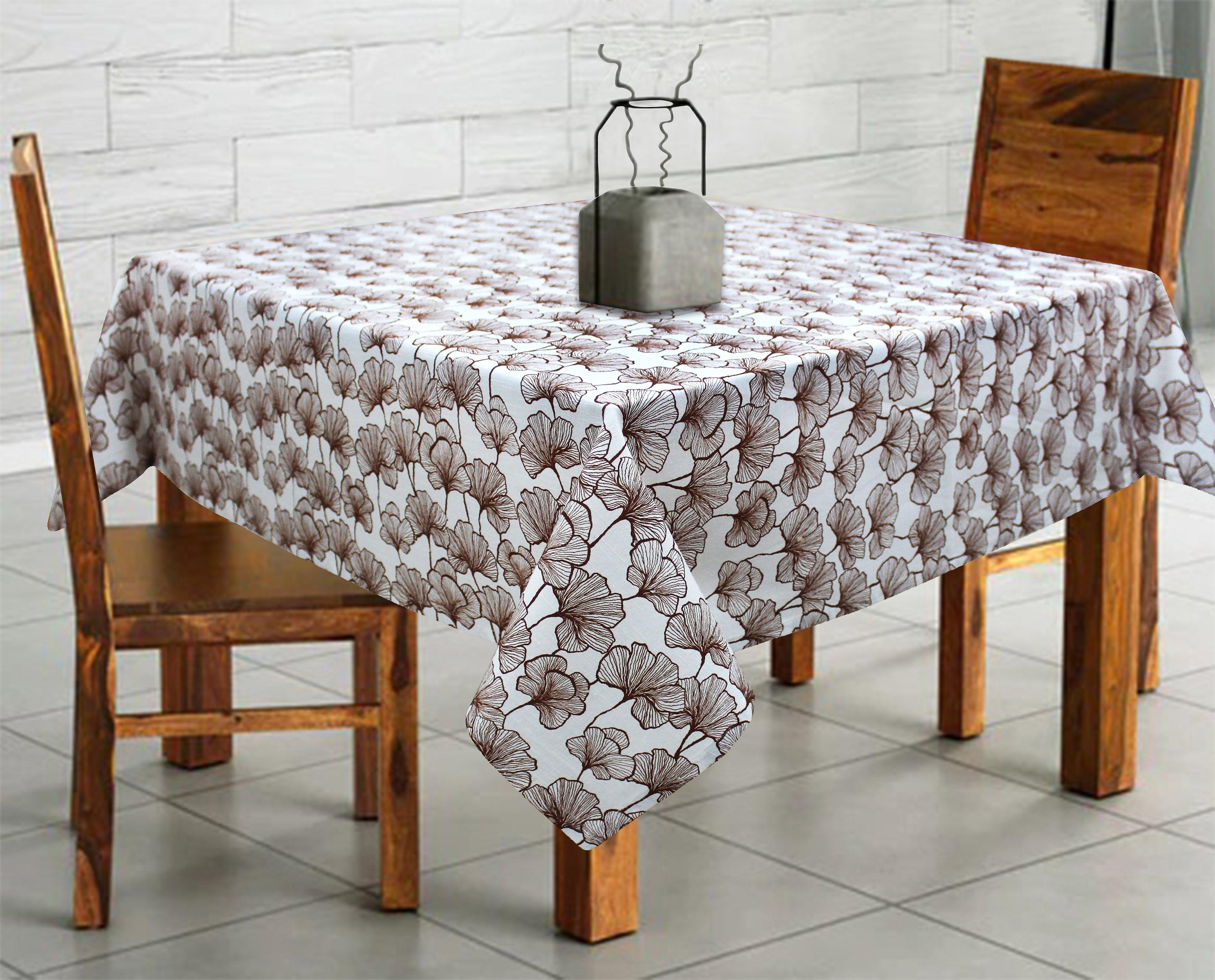Cotton Single Leaf Brown 2 Seaters Table Cloths