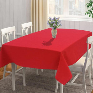 Cotton Solid Red 4 Seater Table Cloths Pack Of 1 freeshipping - Airwill
