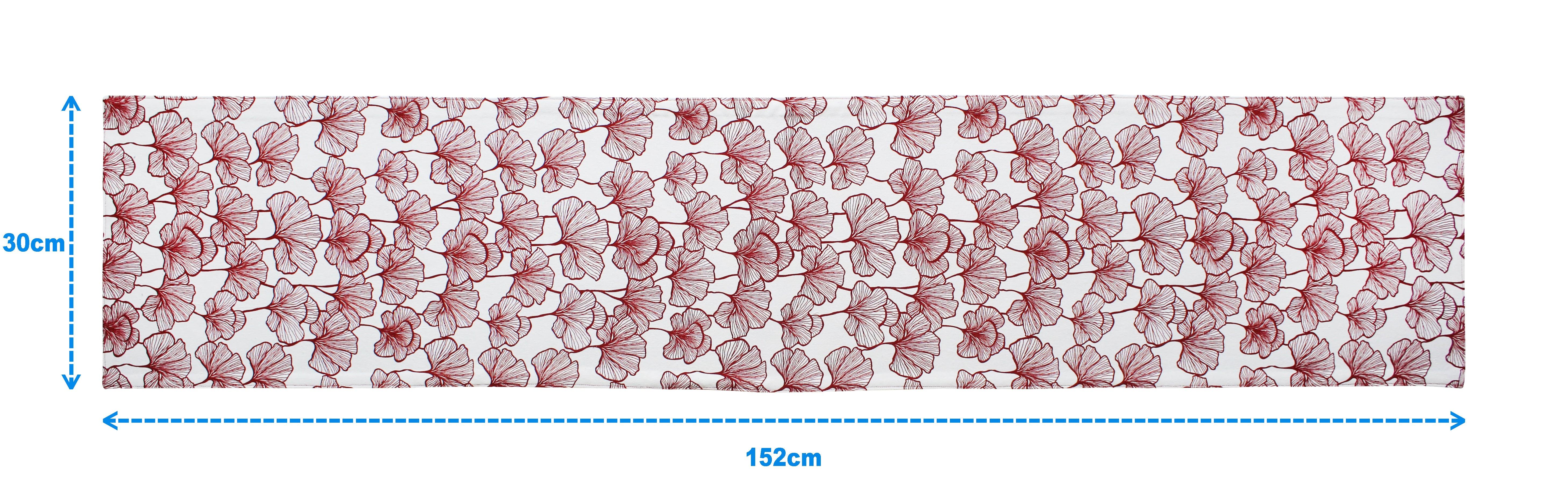 Cotton Single Leaf Maroon Table Runner