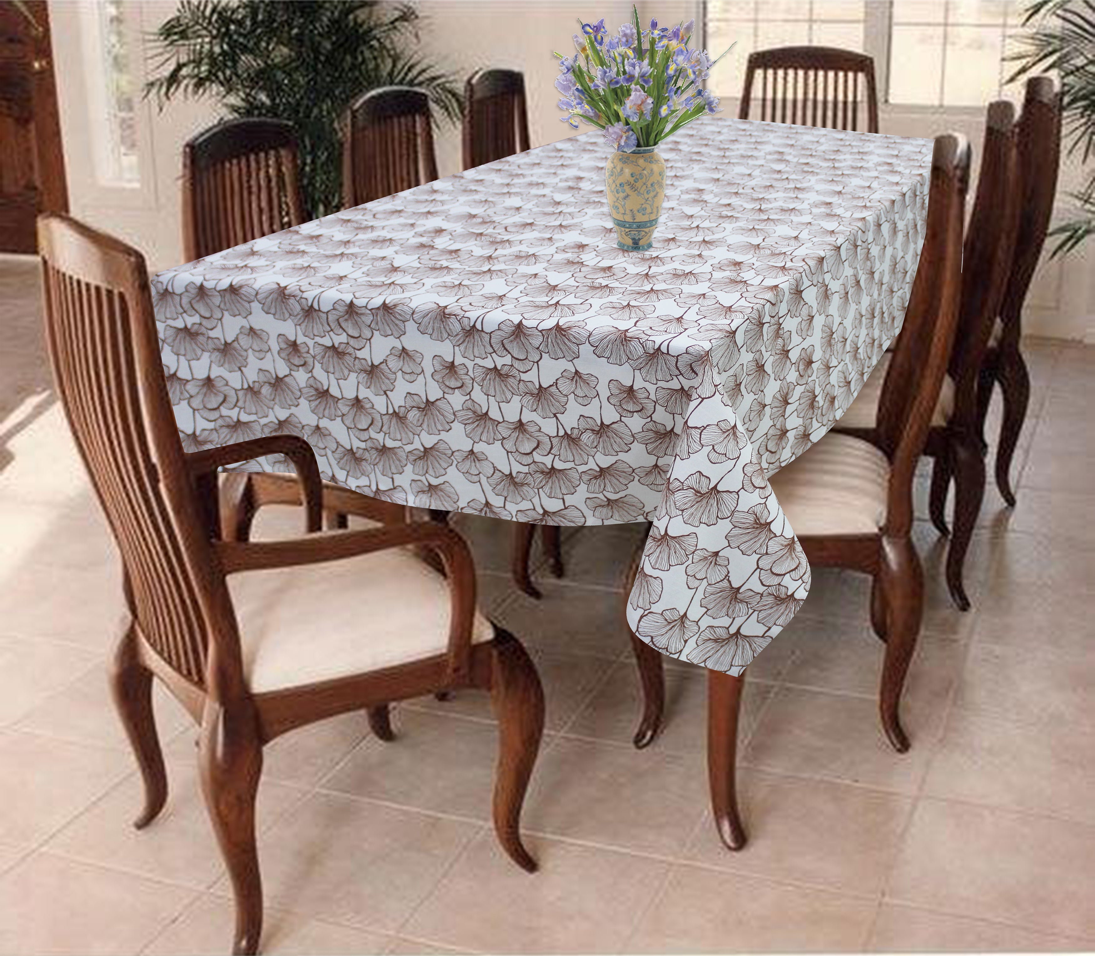 Cotton Single Leaf Maroon 2 Seaters Table Cloths