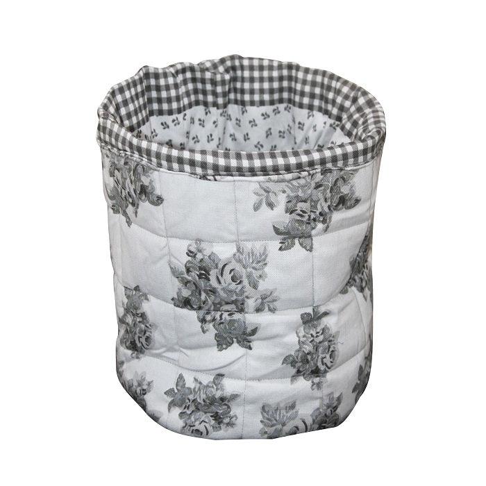 Cotton Black Flower Printed Fruit Basket