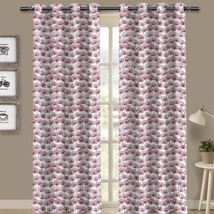 Cotton Single Leaf Maroon 7ft Door Curtains Pack Of 2 freeshipping - Airwill