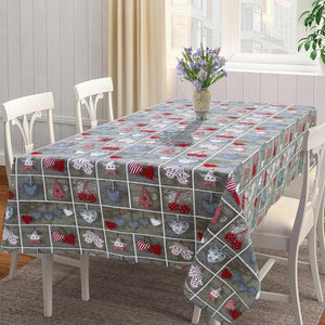 Cotton Xmas Heart 4 Seater Table Cloths Pack Of 1 freeshipping - Airwill