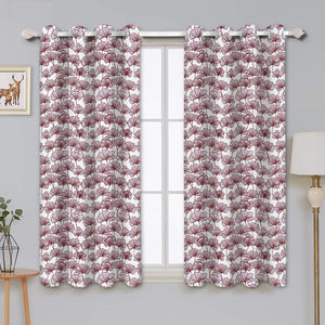 Cotton Single Leaf Maroon 5ft Window Curtains Pack Of 2 freeshipping - Airwill