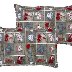 Cotton Xmas Heart Pillow Covers Pack Of 2 freeshipping - Airwill