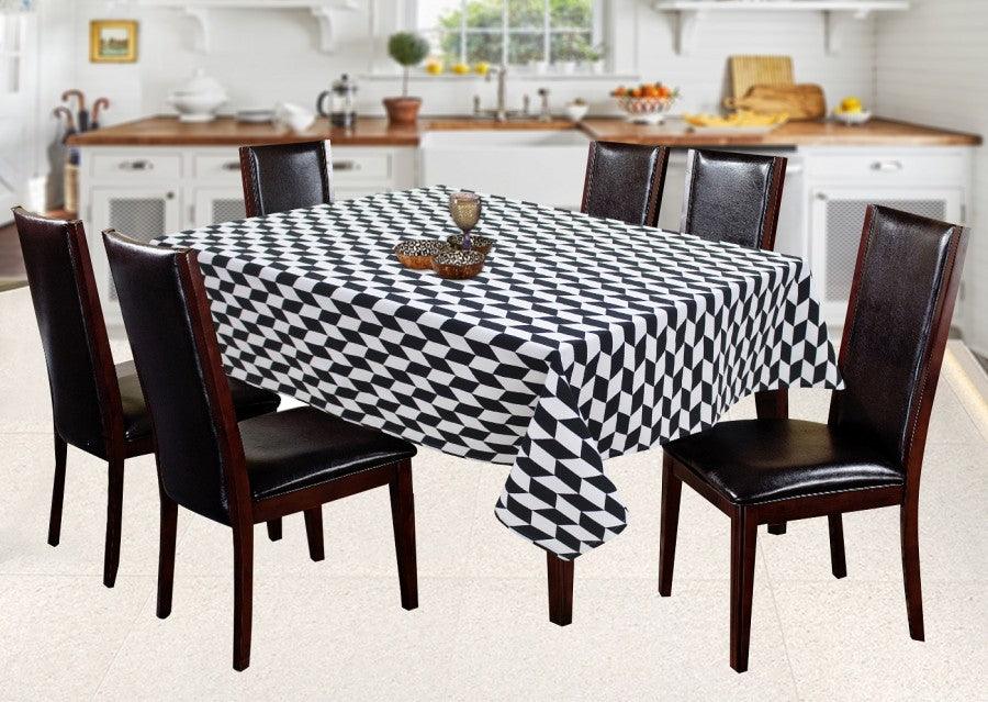 Cotton Classic Diamond Black 6 Seater Table Cloths
