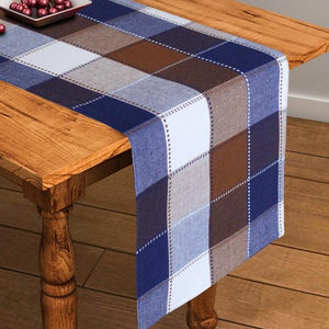 Cotton Dobby Blue 152cm Length Table Runner Pack Of 1 freeshipping - Airwill