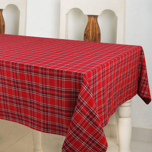 Cotton Xmas Big Red Check  6 Seater Table Cloths Pack of 1 freeshipping - Airwill