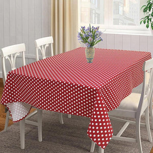 Cotton Polka Dot Red 4 Seater Table Cloths Pack Of 1 freeshipping - Airwill