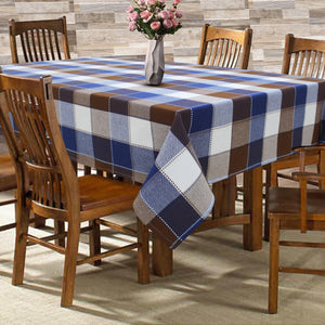 Cotton Dobby Blue 6 Seater Table Cloths Pack Of 1 freeshipping - Airwill