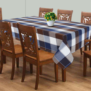 Cotton Dobby Blue 8 Seater Table Cloths Pack Of 1 freeshipping - Airwill